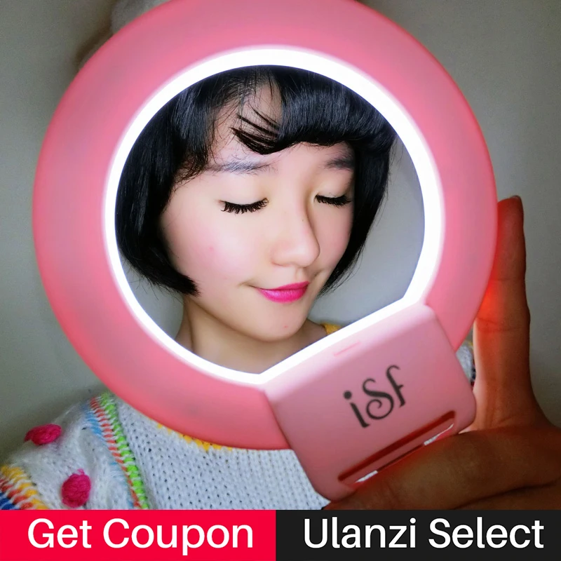 Ulanzi ISF LED Selfie Ring Light Supplement Brightness Beautify Photography Video Light Universial Clip-on for iphone X 7 Xiaomi