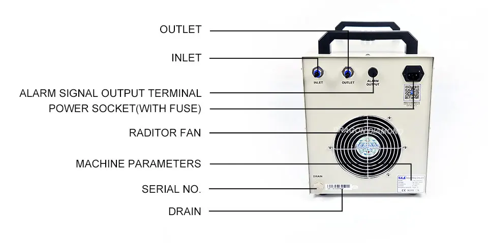 CW3000 промышленный охладитель воды гравировальный станок шпиндель охлаждающий водяной бак насос для CO2 лазерная гравировка резка машина охлаждение