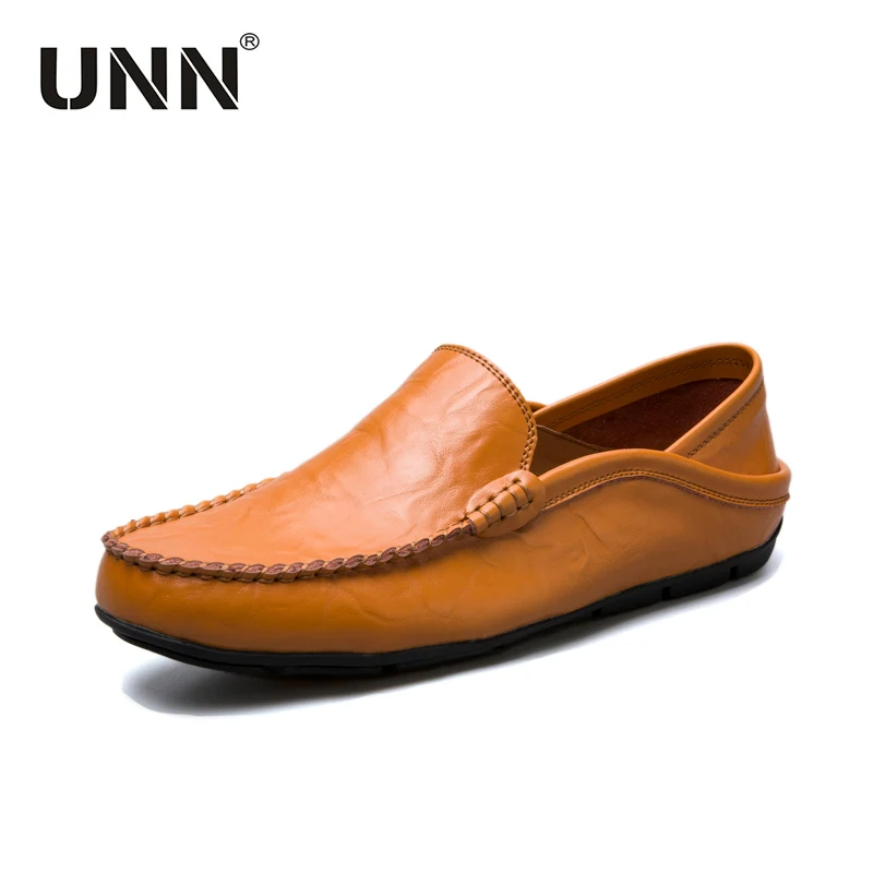 

UNN New Men Driving Shoes Moccasins Split Leather Men's Casual Loafers Shoes Summer Lazy Flats Shoes Footwear White Black