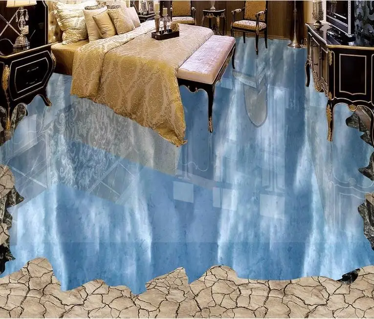 

photo wallpaper 3d flooring waterfall living room decoration