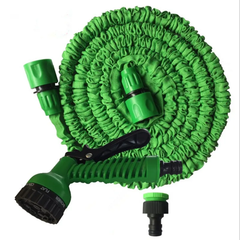 Green 25-100FT расширяемый садовый шланг гибкий садовый шланг для воды шланг для машины разъем для полива труб с распылителем - Цвет: Green