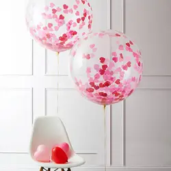 36 дюймов 1 P сердце Бумага конфетти шар из латекса гигант ясно шарики для вечеринок для душа ребенка день рождения Свадебная вечеринка