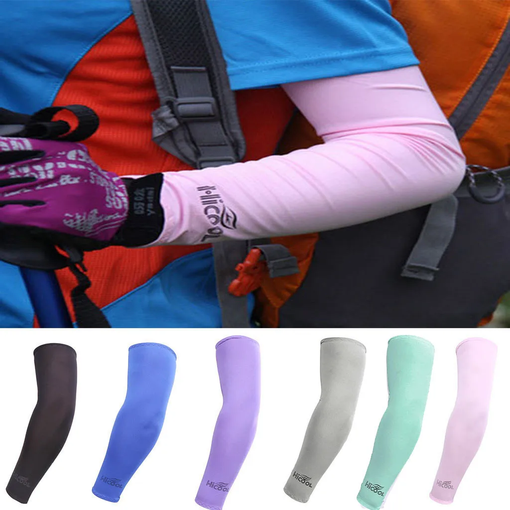 

2PCS Sport Arm Sleeves Anti-slip Basketball Armband Tattoo Cover Sleeves Long Arm Cover Cooling Warmer Running Sport Cycling