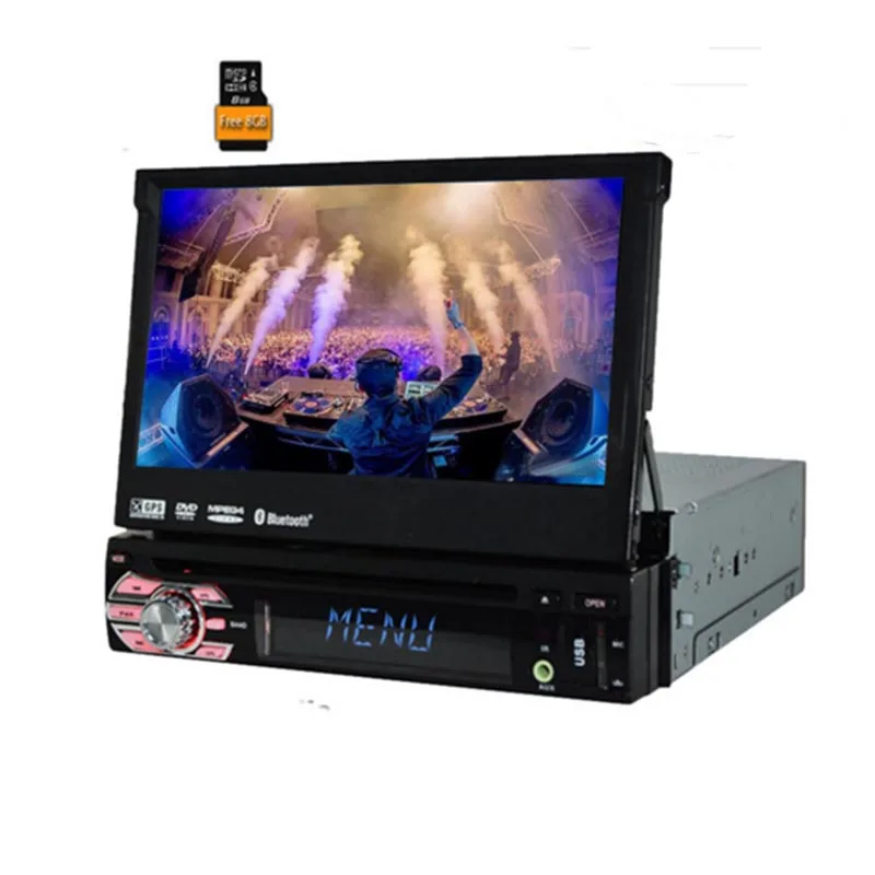 Best 2017 New 1din car dvd player universal 7inch sliding HD digital touch GPS car audio stereo Bluetooth car auto 5