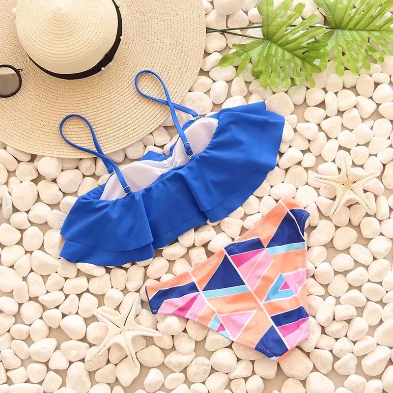 33TQSKK 2016 New Sexy Swimwear Women Bikini Swimsuit Brazilian Bandage Halter Top Bathing Suits Retro Vintage Print Beachwear Suit