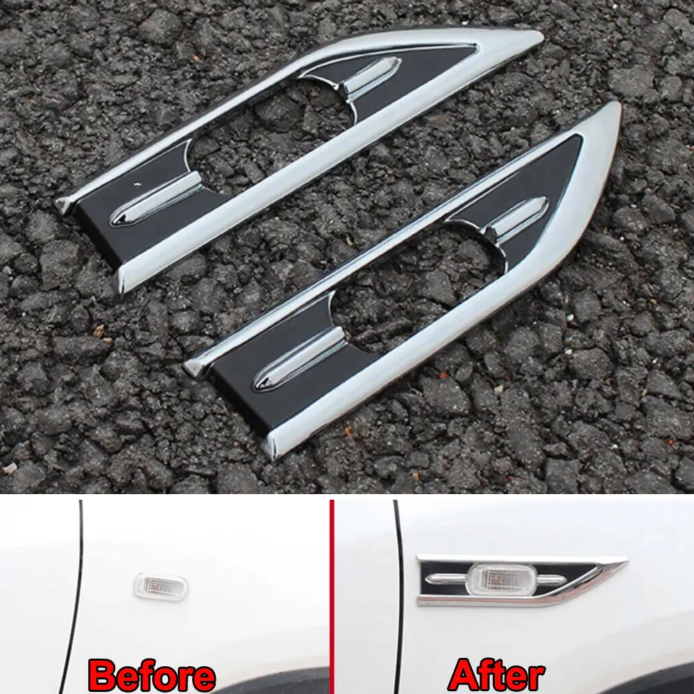 

2Pcs ABS Car Fender Turn singal Light Width Light Side Molding Sequins Cover Stickers Trim Fit For 2015 Honda Vezel HRV HR-V