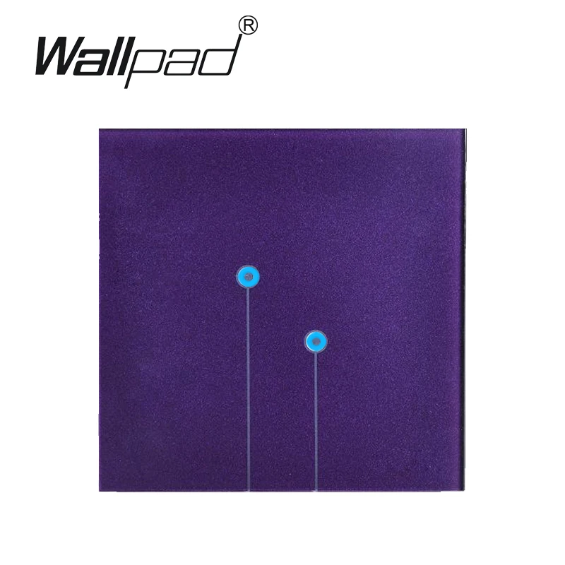 

Purple Glass LED Waterproof 2 gangs 2 way Light Switch Touch Wall Touch light switches Wallpad Double control Switch