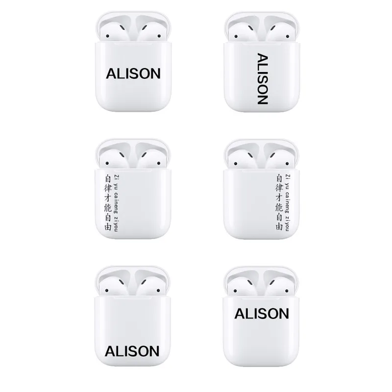 Cutomized name logo photo Hard Plastic Case For Air Pods Cover for Bluetooth Wireless Earphone Protective Accessory Case DIY Hot04