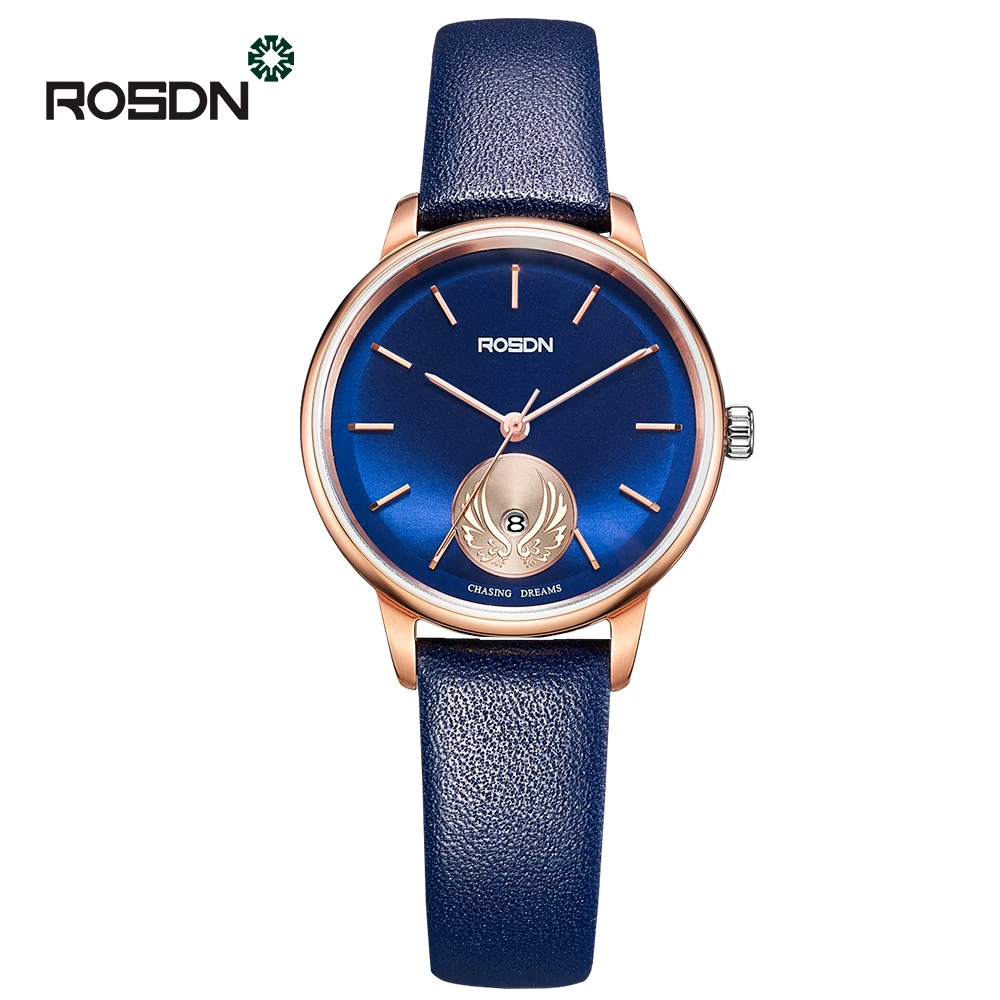

ROSDN Ultra Slim Leather Wrist Watch Woman Quartz Watches Brand Luxury Ladies girls Wristwatch relogio feminino Reloj Mujer