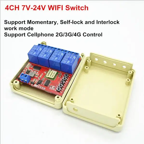 

DC 12V Smart WIFI delay Switch 4CH wireless Switches Home Automation Intelligent Center for APP Controls smart home