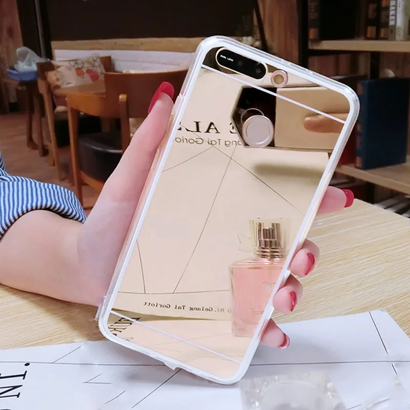 

Luxury Mirror TPU Cases For huawei Y5 2018 Y6 2017 Y7 Y9 Y6II Honor 8C V10 V20 Nova 4 3i p smart 2019 phone back cover