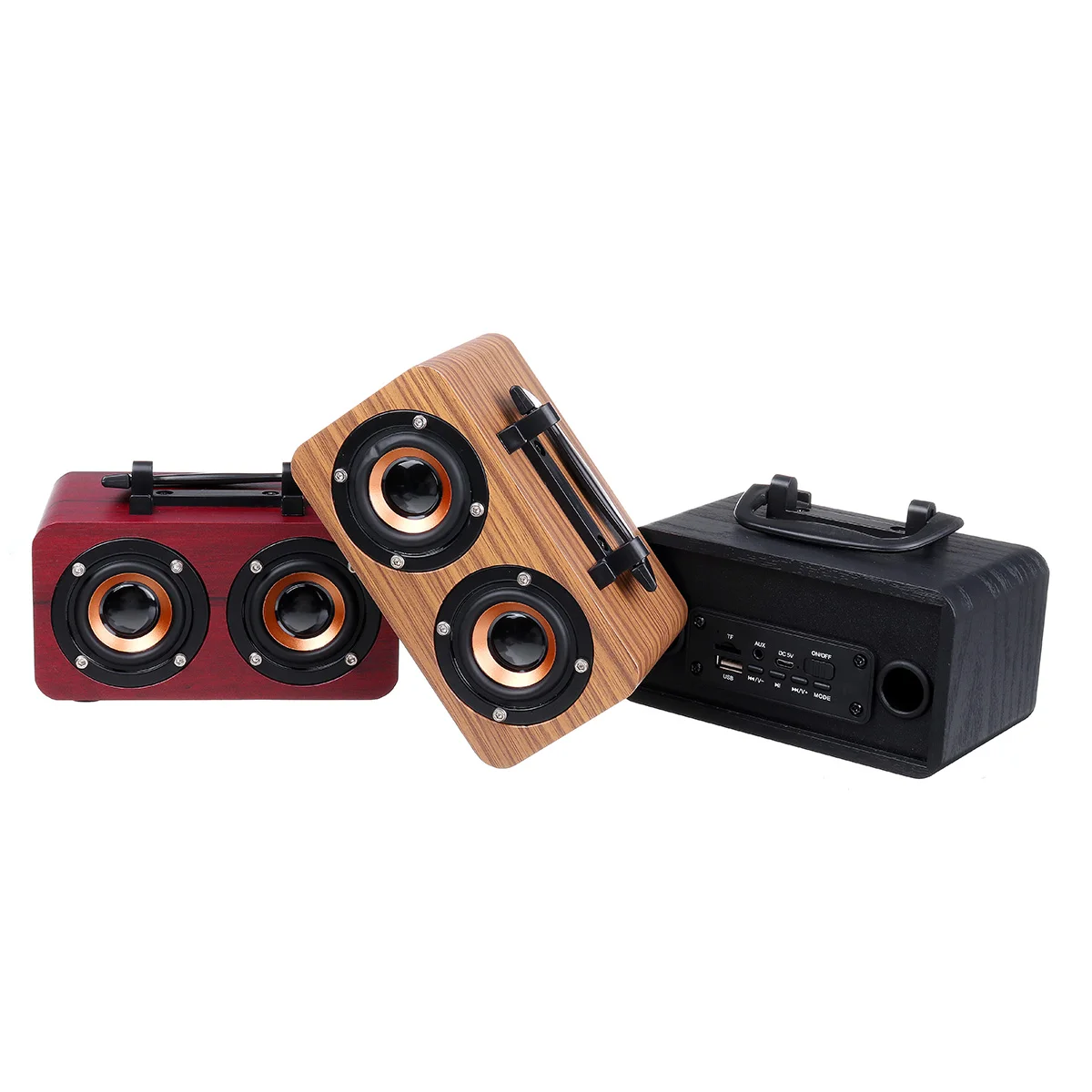 10W Wooden Wireless bluetooth Portable Speakers Subwoofer Stereo Bass System bluetooth Speaker TF USB MP3 Player Home Amplifier