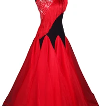 Платья для бальных танцев размера плюс, красные стразы, кисточка, венские стандартные платья для бальных танцев, женские платья для бальных танцев