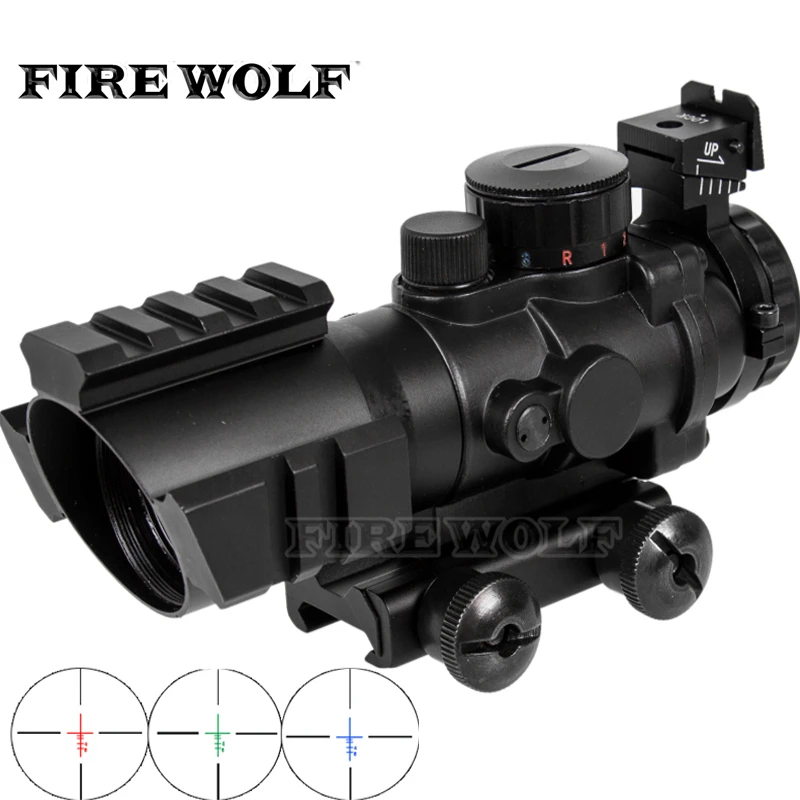 

FIRE WOLF Compact Tactical Optics Sight 4x32 Rifle Scope With 20mm Dovetail For Hunting Sniper Airsoft Airgun