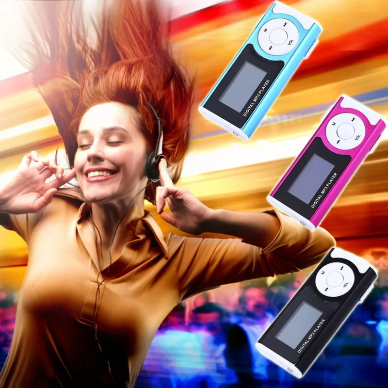 Мини MP3 Поддержка 8 Гб микро SD клипов ЖК экран плеер Спортивный Портативный mp3