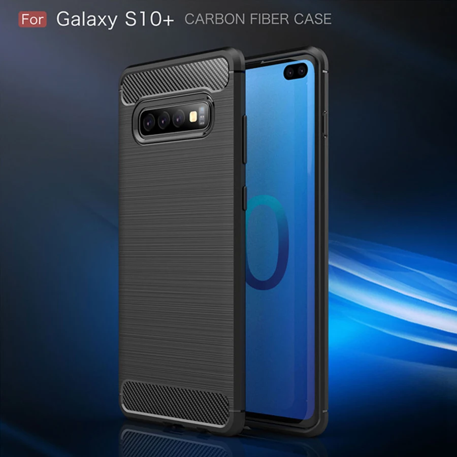 Выхлопной трубы из углеродного волокна для samsung Galaxy S10 противоударный Мягкий