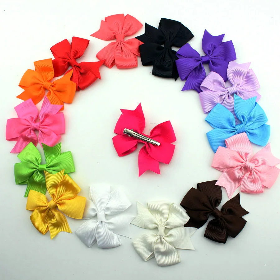 

New 2016 boutique girl hair ribbon bow clips hairpin girl's butterfly hairgrip hairwear kids hair accessories