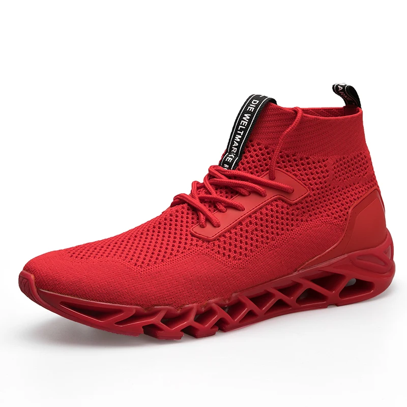 

SWYIVY sneakers men high top breathable 2018 hip hop male socks shoes comfortable light weight solid color male sneakers 45