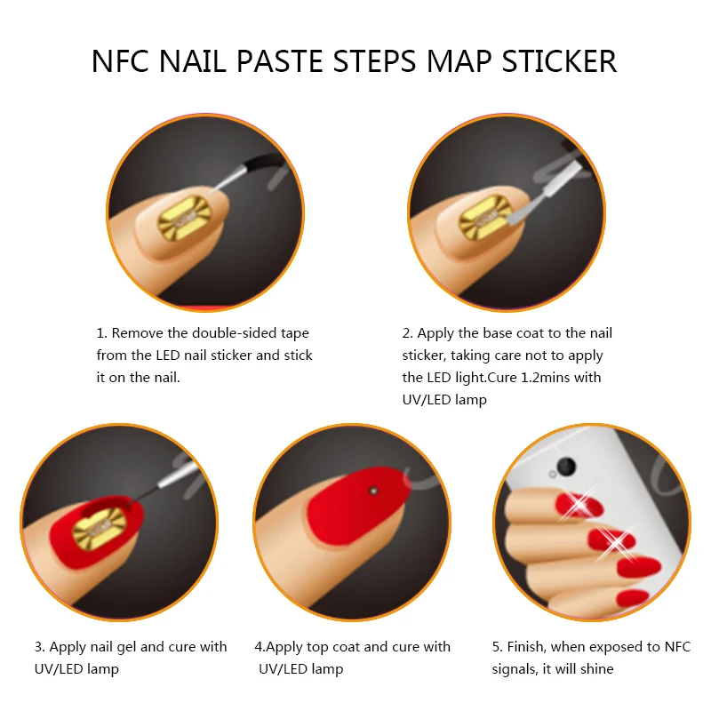 Mtssii 1 коробка блестящие DIY наклейки для ногтей светодио дный FC светодиодная