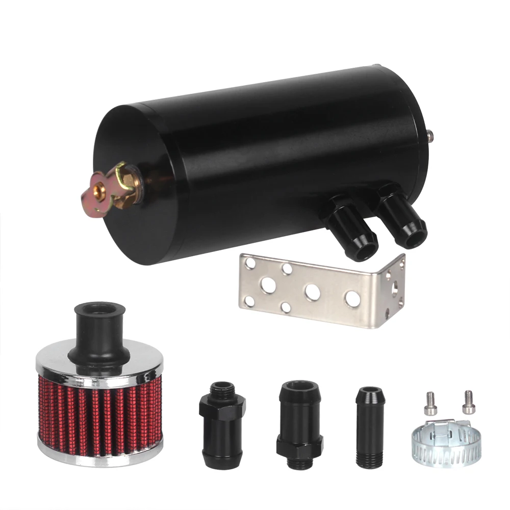 

Universal Cylindrical Oil Catch Can Engine Air Oil Separator Tank Reservoir Tank Breather 300ML Car Accessories