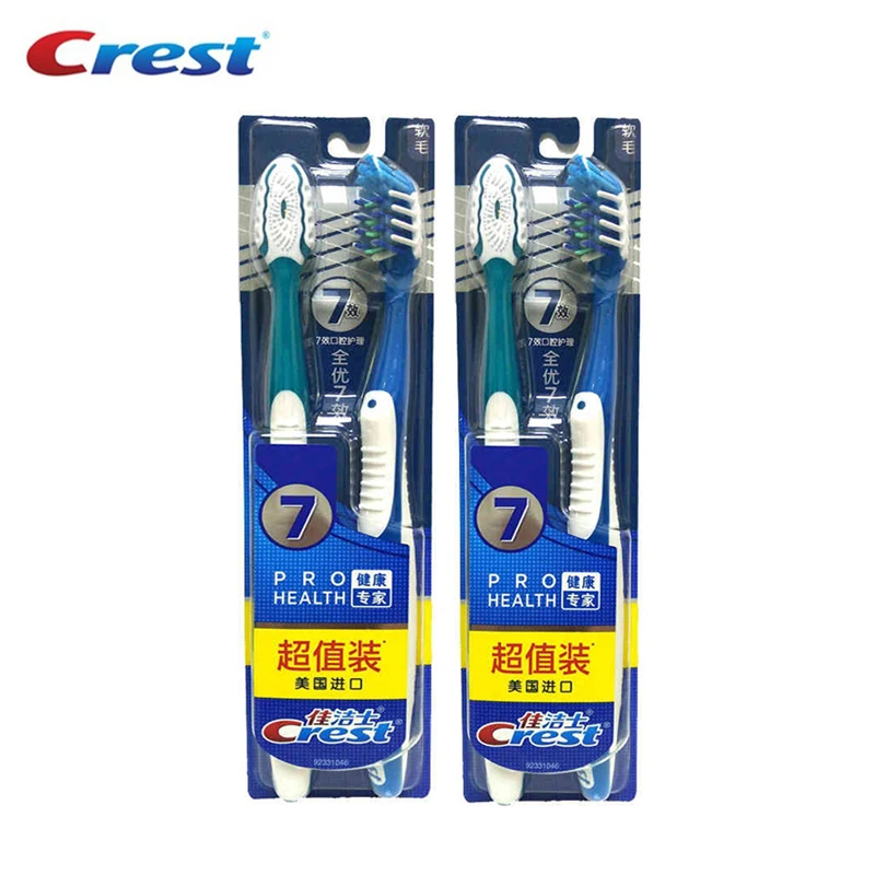 

Crest Toothbrush Double Ultra Soft Black Seven Effect Pro Health Crest America Imported Genuine Special Tooth Brushes 2 pack