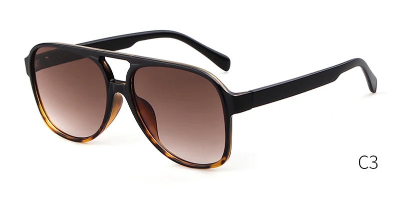 Who Cutie, негабаритные солнцезащитные очки-авиаторы для женщин, фирменный дизайн, черепаховая оправа, модные авиационные солнцезащитные очки, оттенки OM788 - Цвет линз: C3  tortoise tea