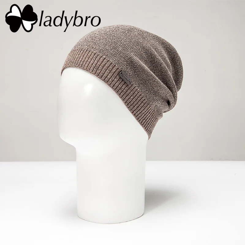 Ladybro женская шапка осень зима шерстяная шапка женские шапочки Skullies женская теплая вязаная шапка капот Femme Gorros Mujer Invierno - Цвет: 003