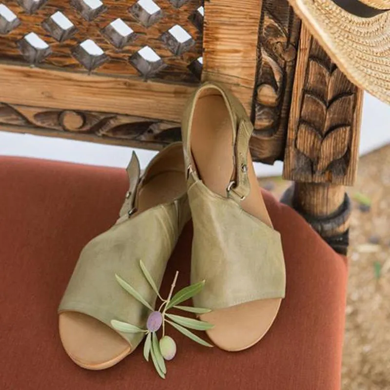 

Litthing Women Sandals Flip Flops Flats 2019 New Summer Fashion Wedges Shoes Woman Slides Buckle Lady Casual Female Plus Size