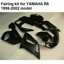Высокое качество пластик обтекателя комплект для Yamaha YZFR6 98 99 00 01 02 матовый черный мотоцикл обтекатели set YZF R6 1998-2002 YO15