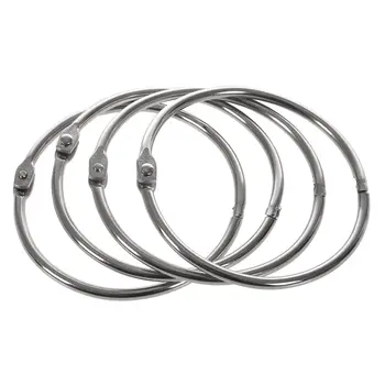 

HOT-4 Pieces Metal Scrapbooking Book Sheets Wallet Loose Ring 80mm Silver