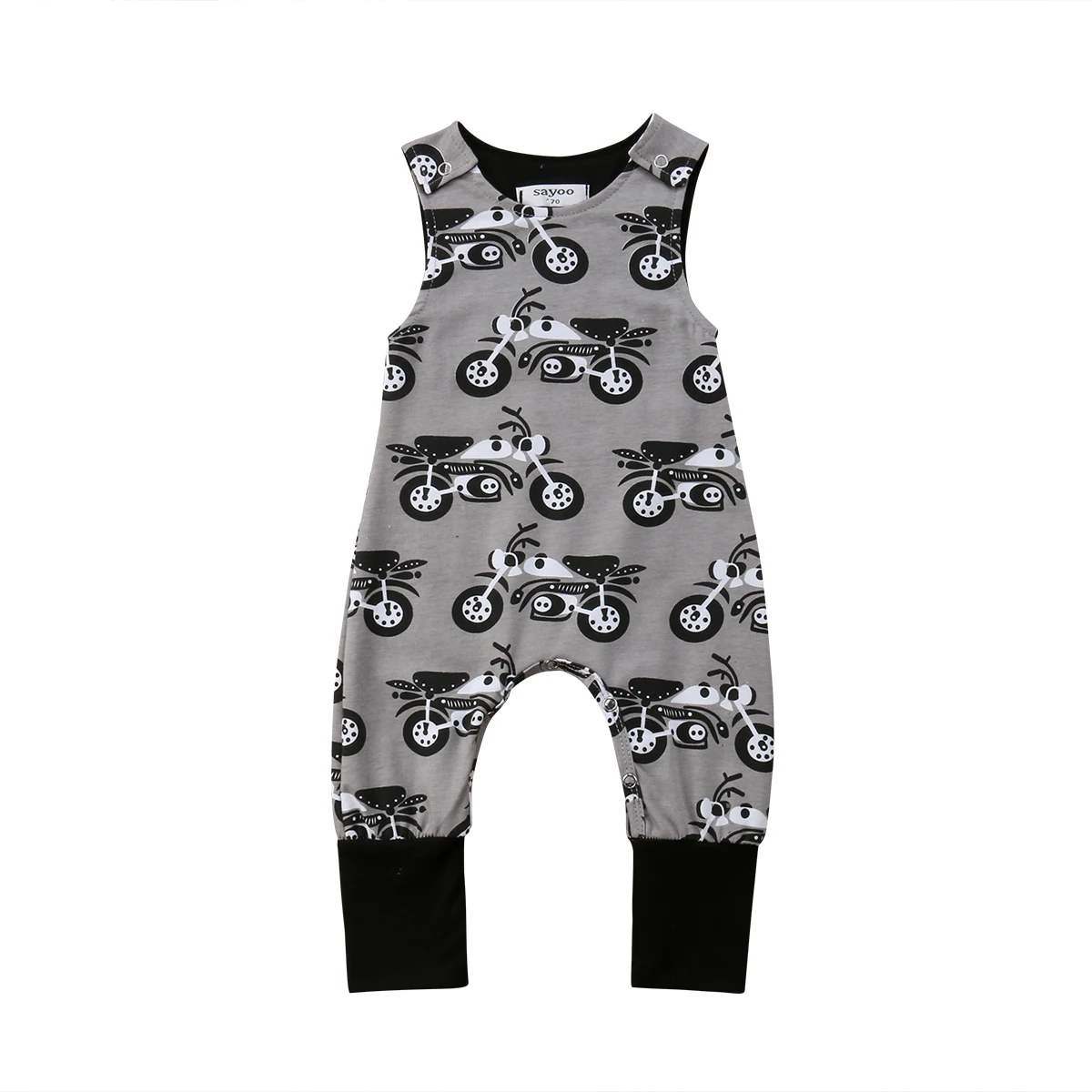

Baby Boy Kids Newborn Infant Motorcycle Print Romper Sleeveless Jumpsuit Sunsuit Cotton Clothes Outfits