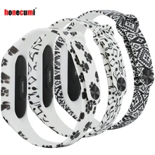 Honecu mi для mi Группа Браслет 2 Силиконовые Красочные смарт-наручные часы ремешок для сяо mi Группа 2 Замена с 3 шт