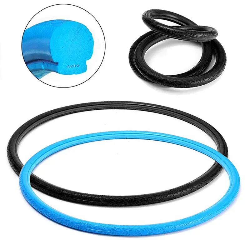 

Bike Tire Tubeless Solid Inflatable Explosion-proof Fixed Gear Bicycle Tires Multi-Colors For City Cycing 700x23C 24*1 3/8