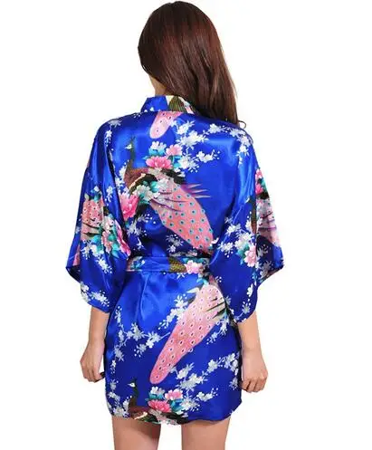 Women short kimono robe night robe bath fashion dressing gown floral bathrobe