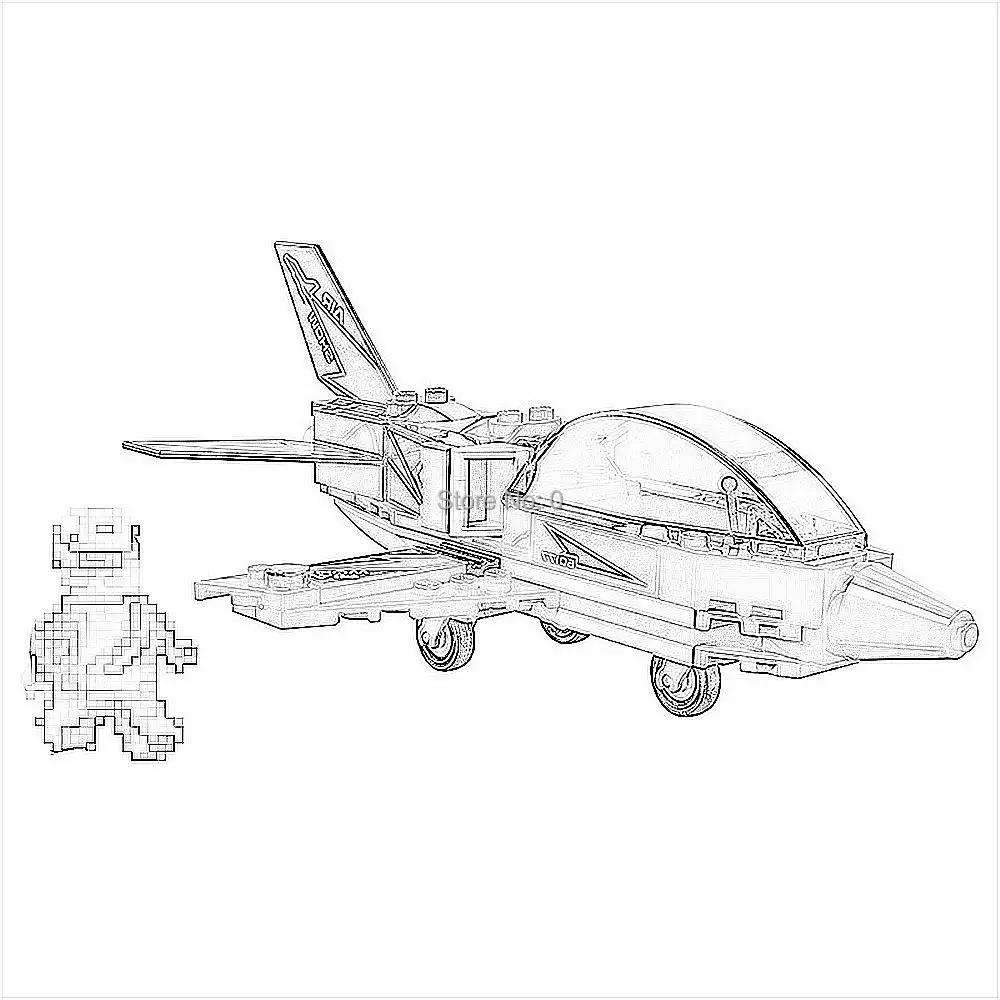 

02098 91pcs city air show aerial stunt jet plane pilot building block compatible 60177 bricks Toy