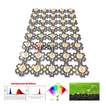 

50pcs/lot 3w full spectrum led grow chip with PCB star , led grow lights ,broad spectrum 400nm-840nm led diode for indoor plant