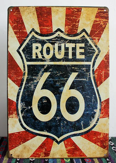 Route 66 Road Usa Vintage Metal Plaques Tin Sign Bar Pub Wall Decor Route 66 Road Usa Vintage Metal Plaques Tin Sign Bar Pub Wall Decor Retro Signs Poster