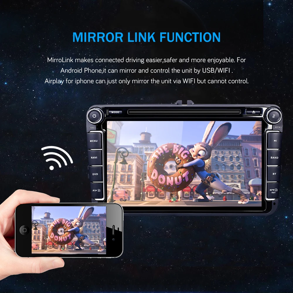 Excellent Bonroad 801A8D5 T8 Android 8.1.0 Car DVD Video Player For Caddy CC EOS Golf Jetta Passat Polo Scirocco Tiguan For Skoda For Seat 18
