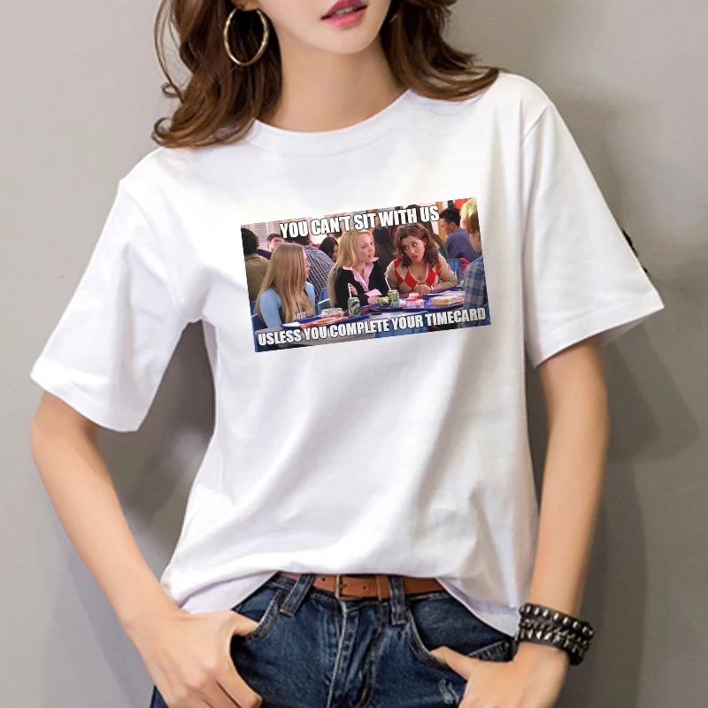

2019 summer new Harajuku personality fun print fashion ladies casual loose round neck short-sleeved T-shirt top