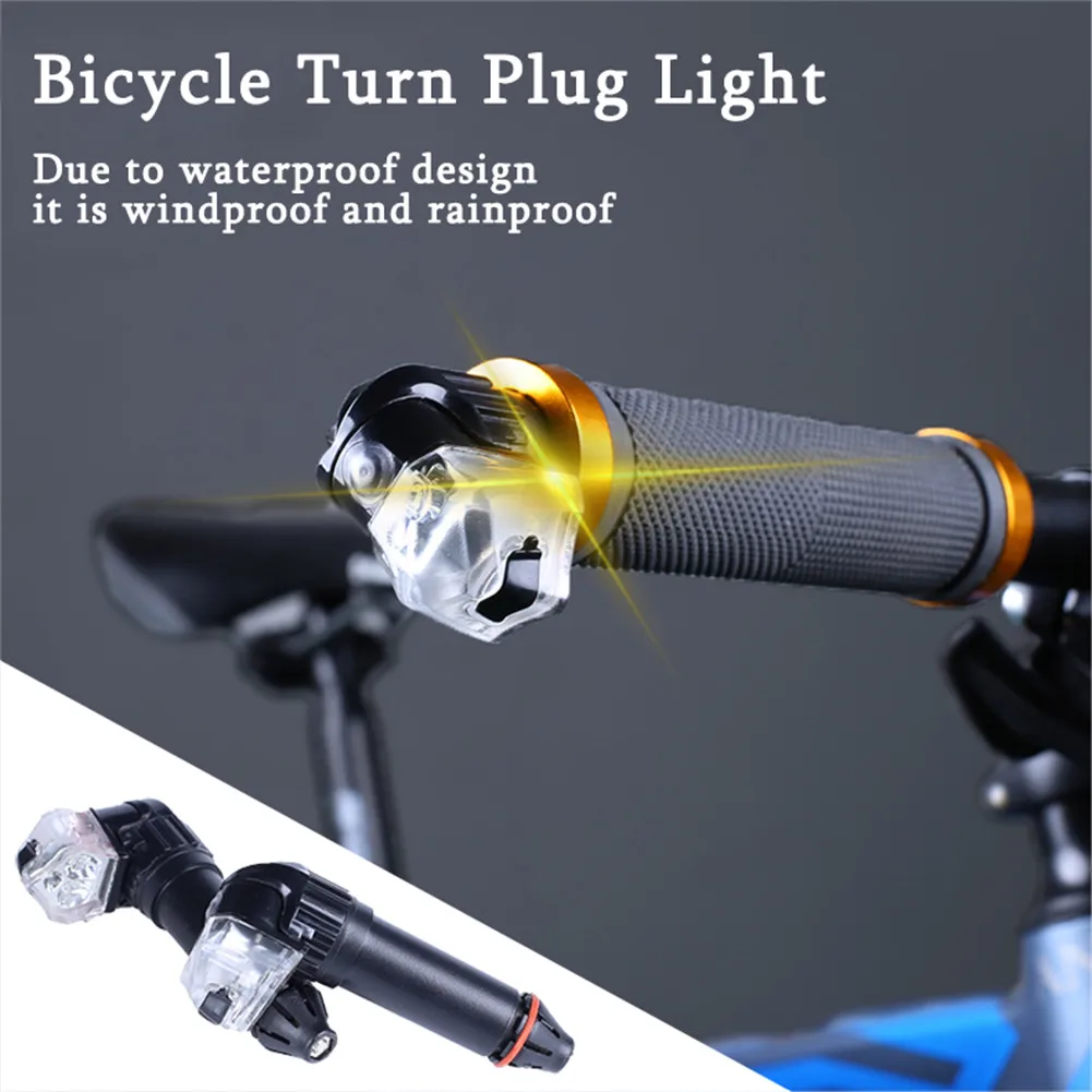 Flash Deal 2PCS USB Charge Bicycle Turn Signal Plug Light LED Turn Warning Light Bicycle Handlebar Cap End Plugs Grips Cycling Accessories 0