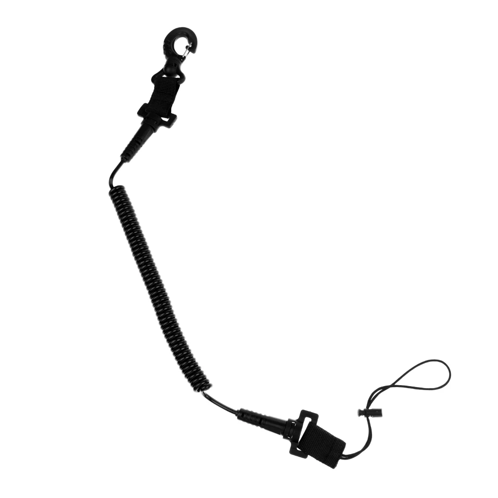 Scuba Diving Spiral Coil Lanyard Torch Camera Holder Strap Swivel Snap Clip  Diving Accessories