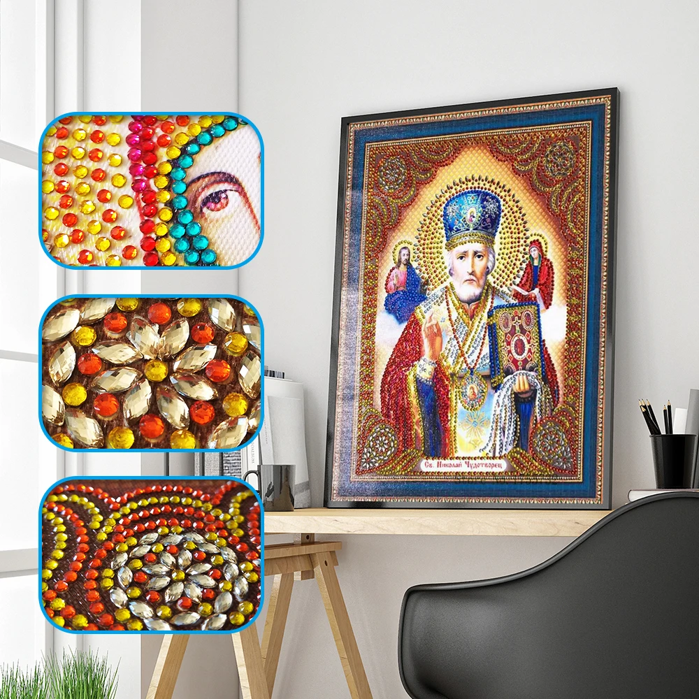 

DIY Diamond Painting Cross Stitch People 3D Mosaic Picture Special Shaped Religious Diamond Embroidery Bead Home Decor lp107