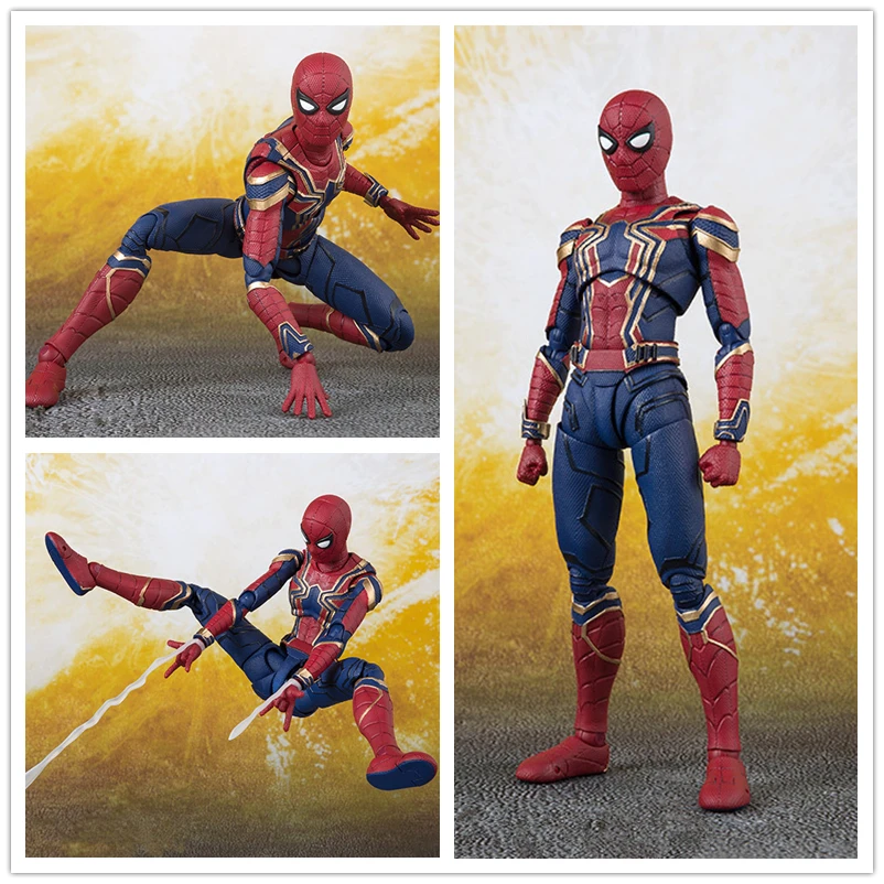 Дешево Marvel Мстители Бесконечность войны Железный Паук СВЧ S. H. Figuarts человек паук ПВХ фигурку Коллекционная модель дети игрушечные лошадки куклы 14 с...