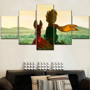 

On Canvas Art Print Type And On The Wall Decor Movie Poster 5 Panel The Little Prince Painting Decor Framework Modular Picture