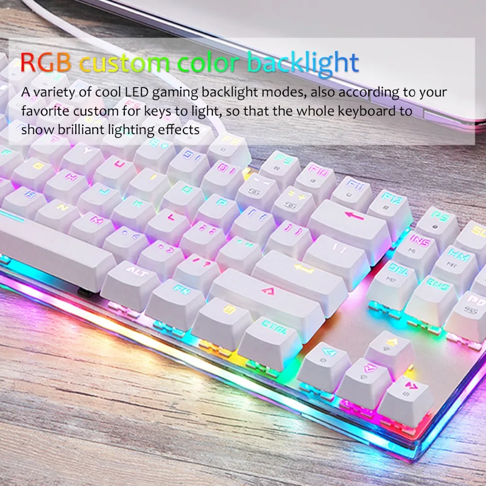 Motospeed K87S USB Проводная Механическая клавиатура геймера клавиатура с RGB подсветкой 87 клавиш для ПК компьютерных игр Teclado claver