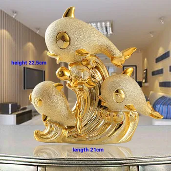 

Creative Dolphin Decoration Ceramic Home Decoration TV Cabinet Wine Cabinet Crafts Parlor Office Decoration Wedding Gift