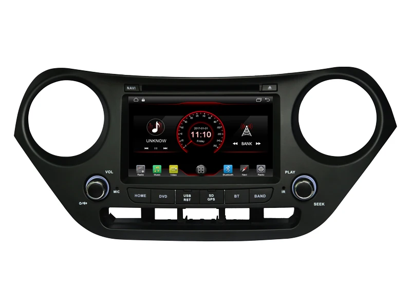 Sale Fit for HYUNDAI grand I10 2016 OTOJETA android 8.1 VERSION Wifi car dvd player tape recorder GPS headunits with blue light 1