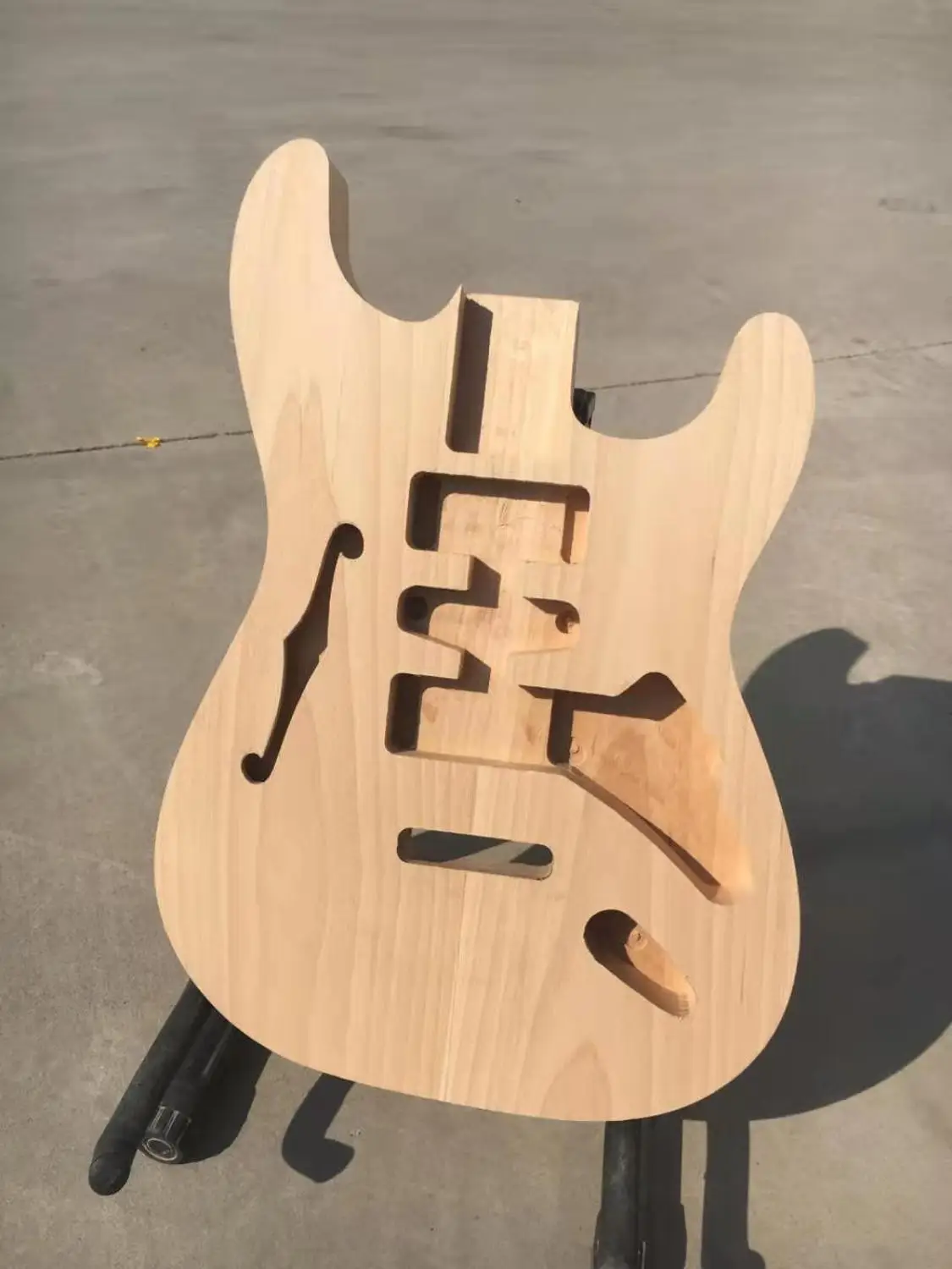 

Krait F hole guitar alder body free shipping semi-finished products DIY Jazz electric guitar no paint