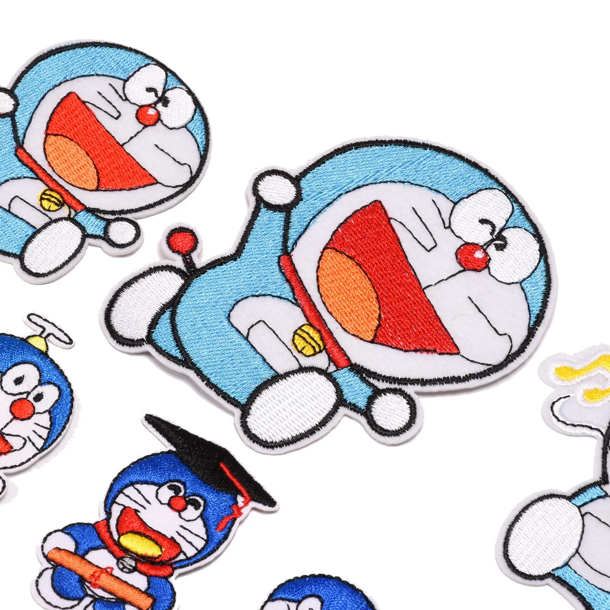 Изысканные Мультяшные нашивки с пайетками Doraemon, нашивка со звездами из фильма «Железный патчи» для одежды, детская одежда, наносимые с помощью утюга наклейки «сделай сам»