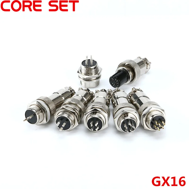 1 пара GX16 2/3/4/5/6/7/8 Pin 16 мм Штекерный и гнездовой панельный Разъем штекерные круглые